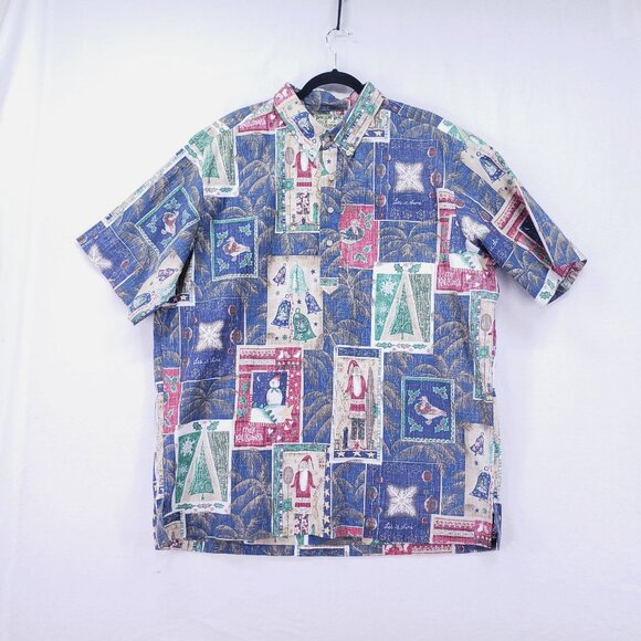 Reyn Spooner Mele Kalikimaka Christmas Hawaiian Shirt Vintage Limited Issue XXL